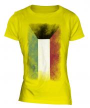 Kuwait Faded Flag Ladies T-Shirt