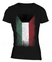 Kuwait Faded Flag Ladies T-Shirt
