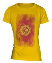 Kyrgyzstan Faded Flag Ladies T-Shirt