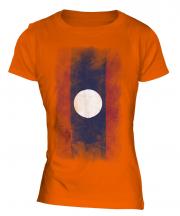 Laos Faded Flag Ladies T-Shirt