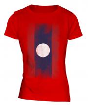 Laos Faded Flag Ladies T-Shirt