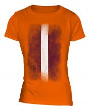 Latvia Faded Flag Ladies T-Shirt