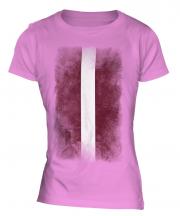Latvia Faded Flag Ladies T-Shirt