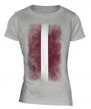 Latvia Faded Flag Ladies T-Shirt