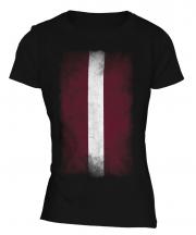 Latvia Faded Flag Ladies T-Shirt