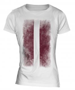 Latvia Faded Flag Ladies T-Shirt