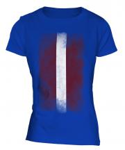 Latvia Faded Flag Ladies T-Shirt