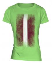 Latvia Faded Flag Ladies T-Shirt