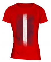 Latvia Faded Flag Ladies T-Shirt