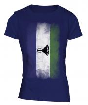 Lesotho Faded Flag Ladies T-Shirt