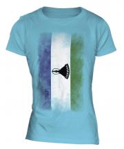 Lesotho Faded Flag Ladies T-Shirt