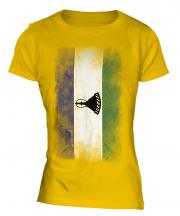 Lesotho Faded Flag Ladies T-Shirt