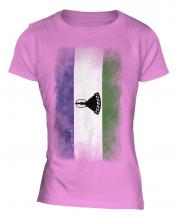 Lesotho Faded Flag Ladies T-Shirt
