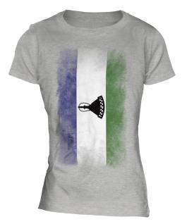 Lesotho Faded Flag Ladies T-Shirt