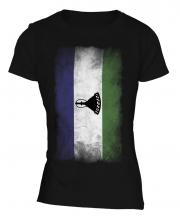 Lesotho Faded Flag Ladies T-Shirt
