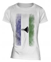 Lesotho Faded Flag Ladies T-Shirt