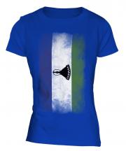 Lesotho Faded Flag Ladies T-Shirt