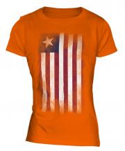 Liberia Faded Flag Ladies T-Shirt