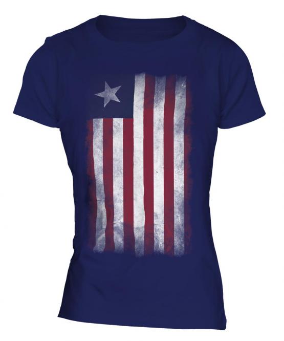Liberia Faded Flag Ladies T-Shirt