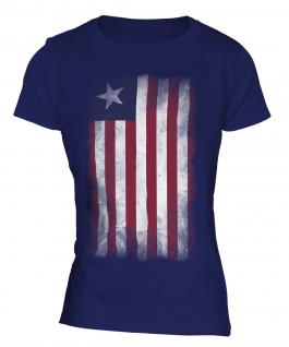 Liberia Faded Flag Ladies T-Shirt