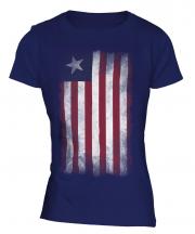 Liberia Faded Flag Ladies T-Shirt