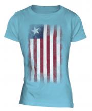 Liberia Faded Flag Ladies T-Shirt