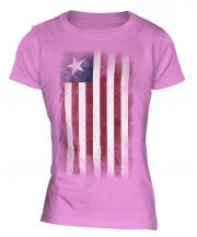 Liberia Faded Flag Ladies T-Shirt