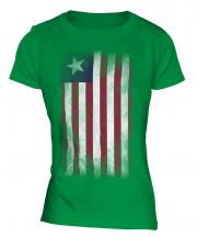 Liberia Faded Flag Ladies T-Shirt
