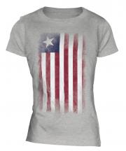 Liberia Faded Flag Ladies T-Shirt