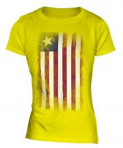 Liberia Faded Flag Ladies T-Shirt