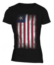 Liberia Faded Flag Ladies T-Shirt