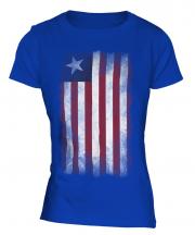Liberia Faded Flag Ladies T-Shirt