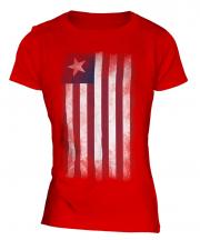 Liberia Faded Flag Ladies T-Shirt