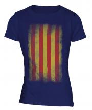 Catalonia Faded Flag Ladies T-Shirt