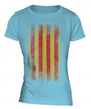 Catalonia Faded Flag Ladies T-Shirt