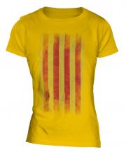 Catalonia Faded Flag Ladies T-Shirt