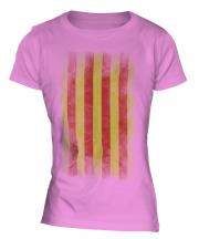 Catalonia Faded Flag Ladies T-Shirt