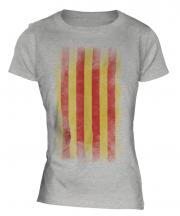 Catalonia Faded Flag Ladies T-Shirt