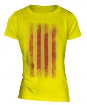 Catalonia Faded Flag Ladies T-Shirt
