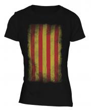 Catalonia Faded Flag Ladies T-Shirt