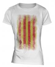 Catalonia Faded Flag Ladies T-Shirt