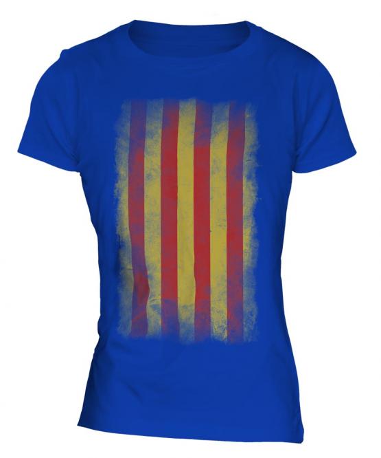 Catalonia Faded Flag Ladies T-Shirt