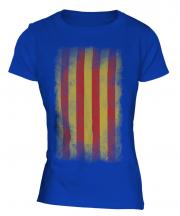 Catalonia Faded Flag Ladies T-Shirt