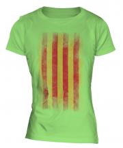 Catalonia Faded Flag Ladies T-Shirt
