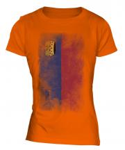 Liechtenstein Faded Flag Ladies T-Shirt