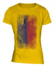 Liechtenstein Faded Flag Ladies T-Shirt