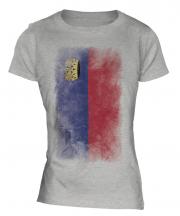 Liechtenstein Faded Flag Ladies T-Shirt