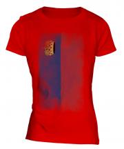 Liechtenstein Faded Flag Ladies T-Shirt