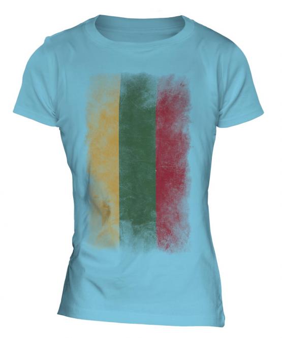 Lithuania Faded Flag Ladies T-Shirt