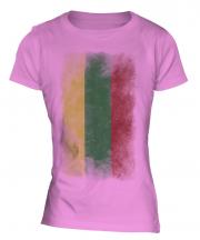 Lithuania Faded Flag Ladies T-Shirt